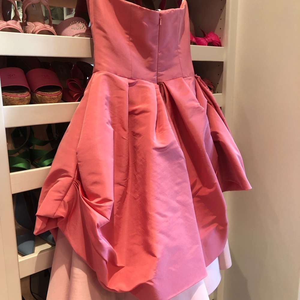 Oscar De La Renta Perfect Pink Sweetheart Strapless Silk Dress, Size 8 or 6 - Picture 7 of 14